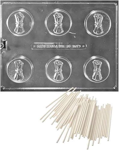 Moldes de engrasación de caramelo de chocolate con palitos de piruleta (galleta de diploma)