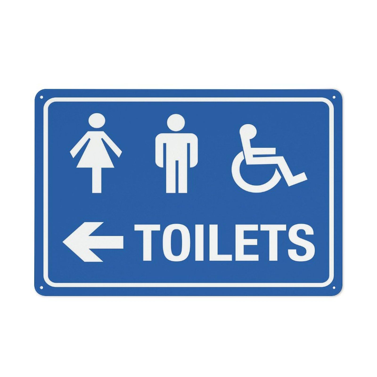 Unisex Disabled Toilet Arrow Left Sign Outdoor Metal Sign - 12 X 8 Metal Signs For Business, Workplace, Office, Home, Delivery Signs, Road Signs, Garden Signs