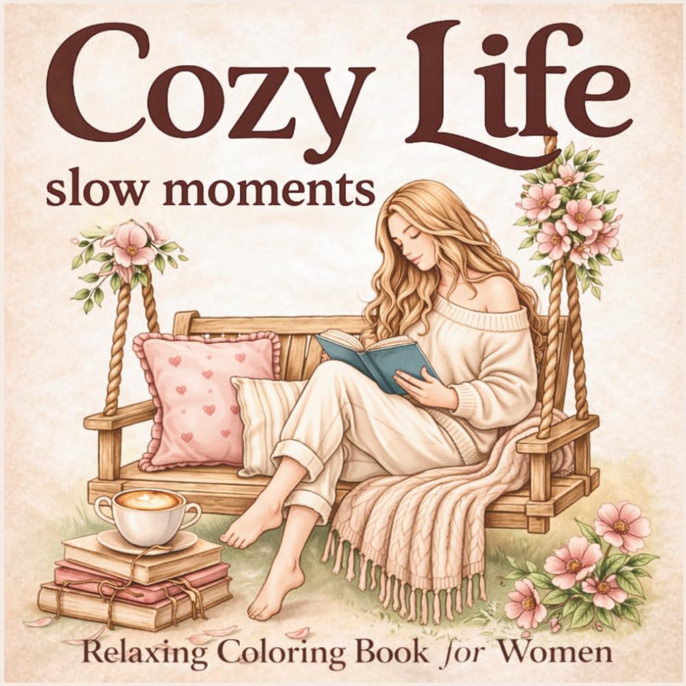 Cozy Life: Slow Moments – Relaxing Coloring Book for Women:: Cozy Floral Designs for Relaxation, Mindfulness and Calm Moments