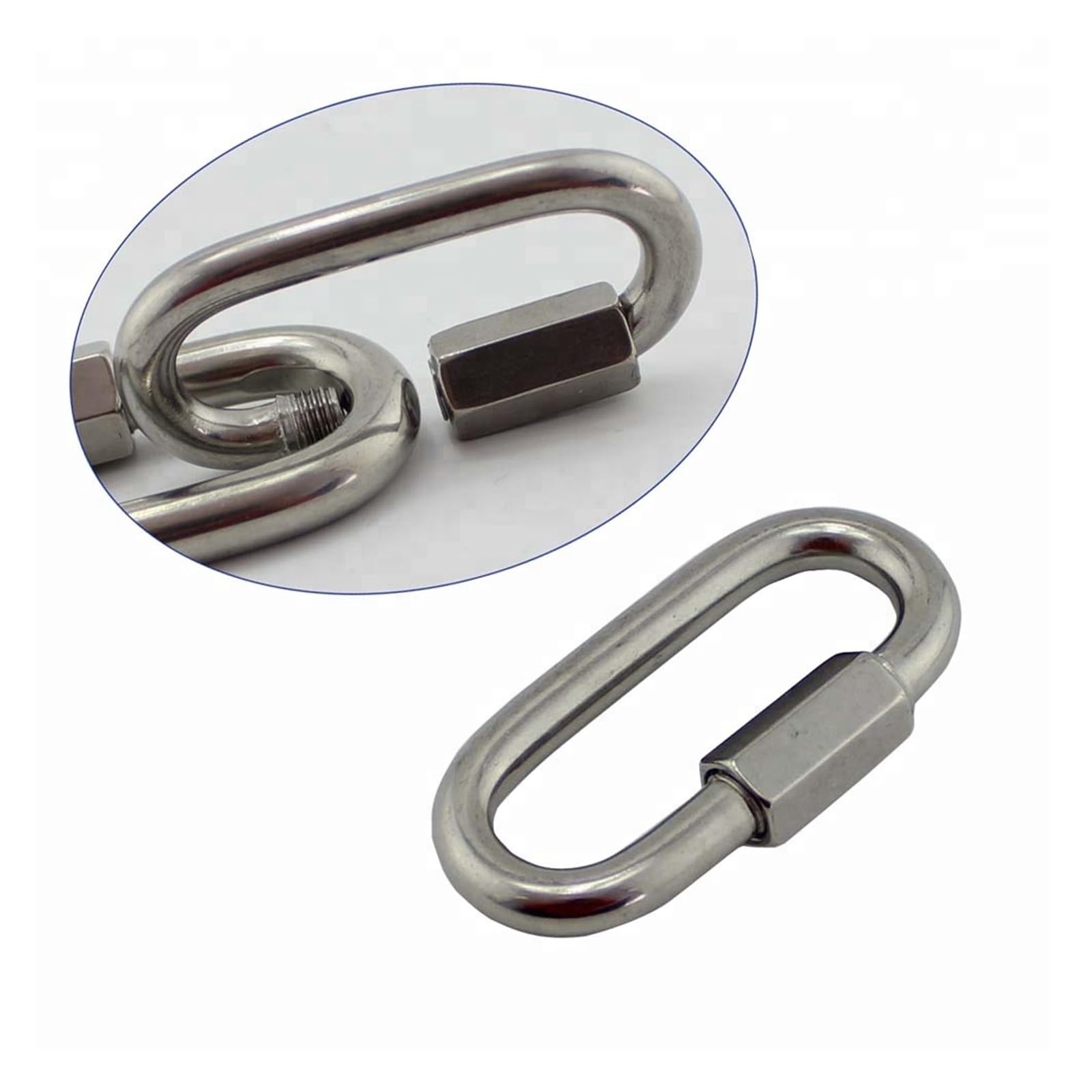 Karabinerhaken mit Schnellverbindung, strapazierfähig, M5, M6, M7, M8, für Hängematte, Camping und Außenbereich (5 mm Tragfähigkeit), 5 Stück