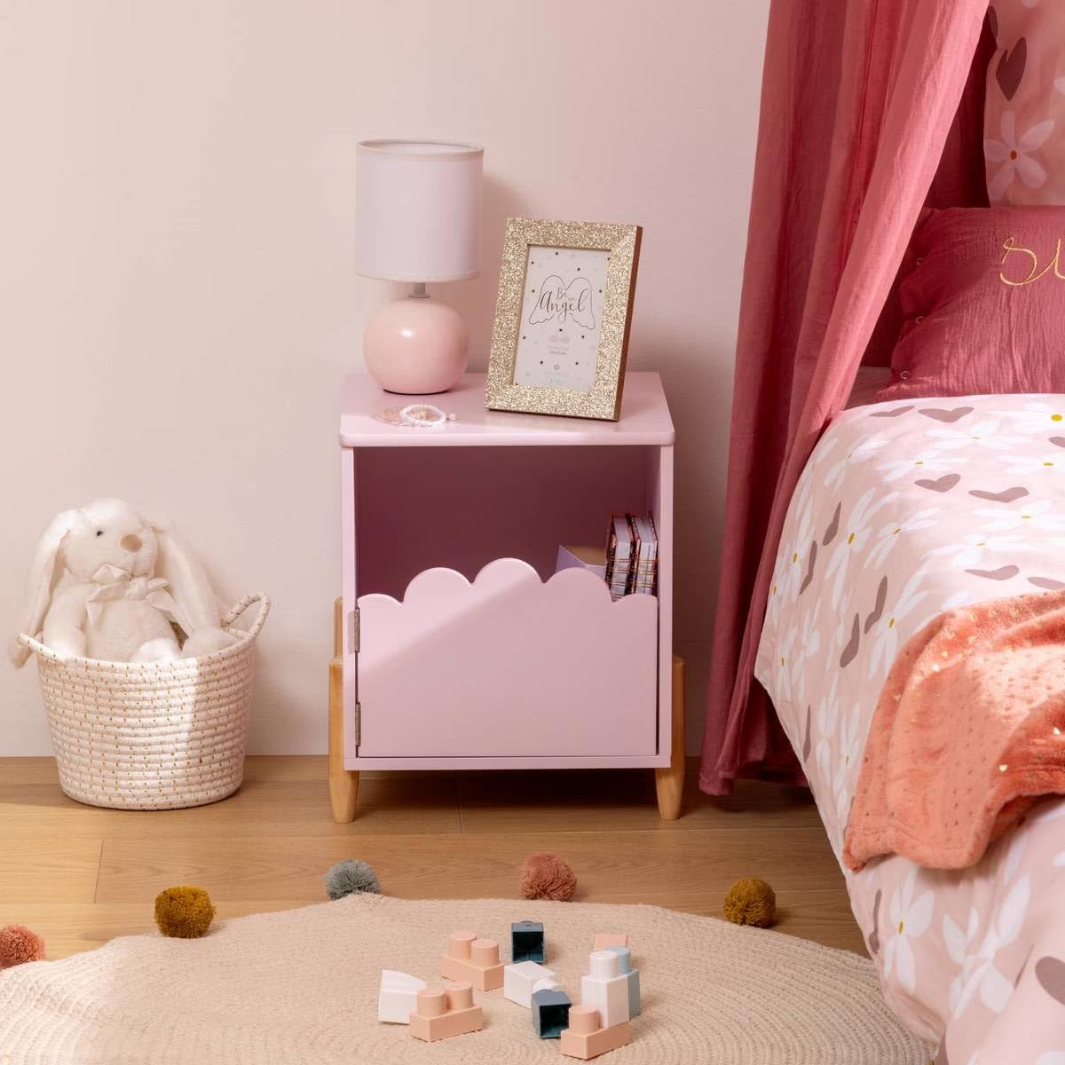 Paris Prix Atmosphera for Kids - Table de Chevet Enfant Douceur 40cm Rose