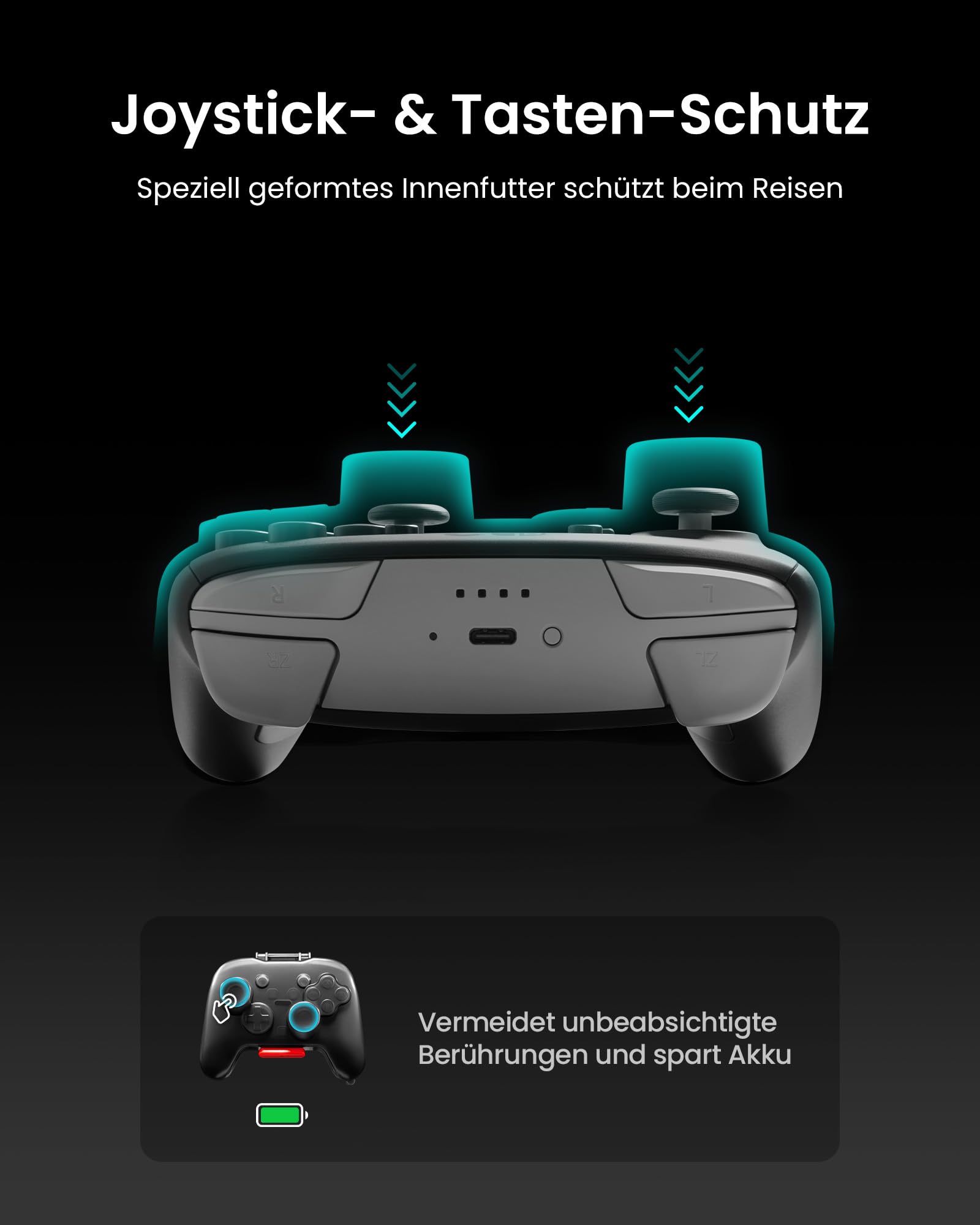 tomtoc Aufbewahrung Tasche Hülle für Nintendo Switch 2 Pro Controller 2025, Staubabweisend Kratzfest Stoßfest Schutzhülle für Unterwegs Reise, Hartschalenetui Travel Case mit Militärstandard-Schutz