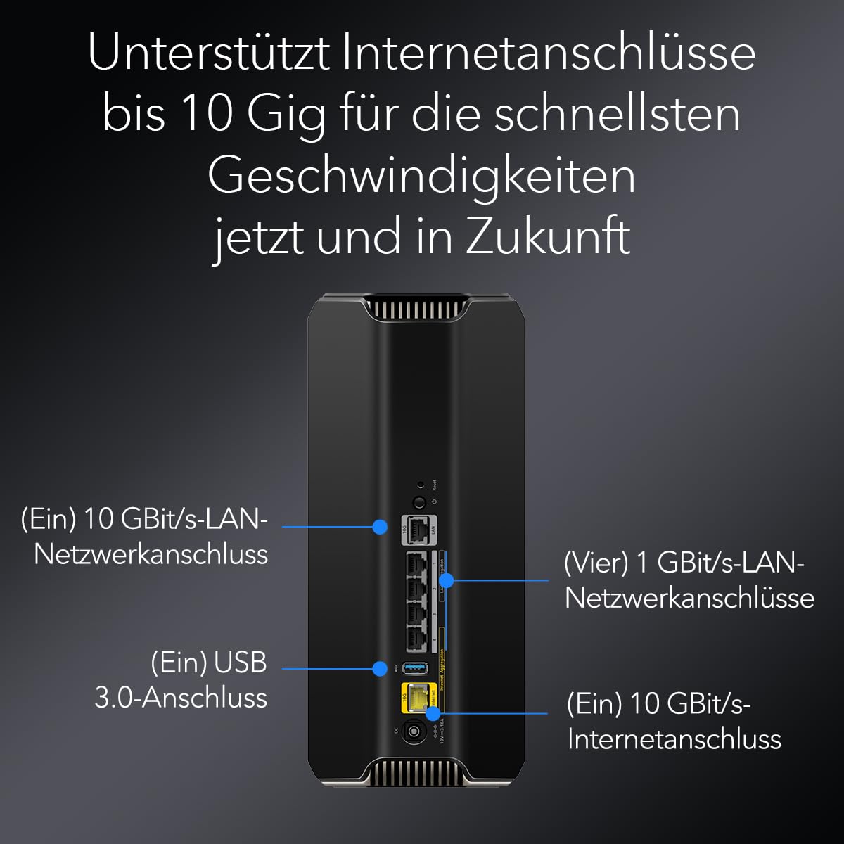 NETGEAR Nighthawk Tri-Band-WiFi-7-Router (RS700S) – Sicherheitsfunktionen, BE19000 WLAN-Geschwindigkeit (bis zu 19 Gbit/s) – 10-Gig-Internetanschluss – bis 275 m2, 200 Geräte – 1 Jahr Armor inklusive