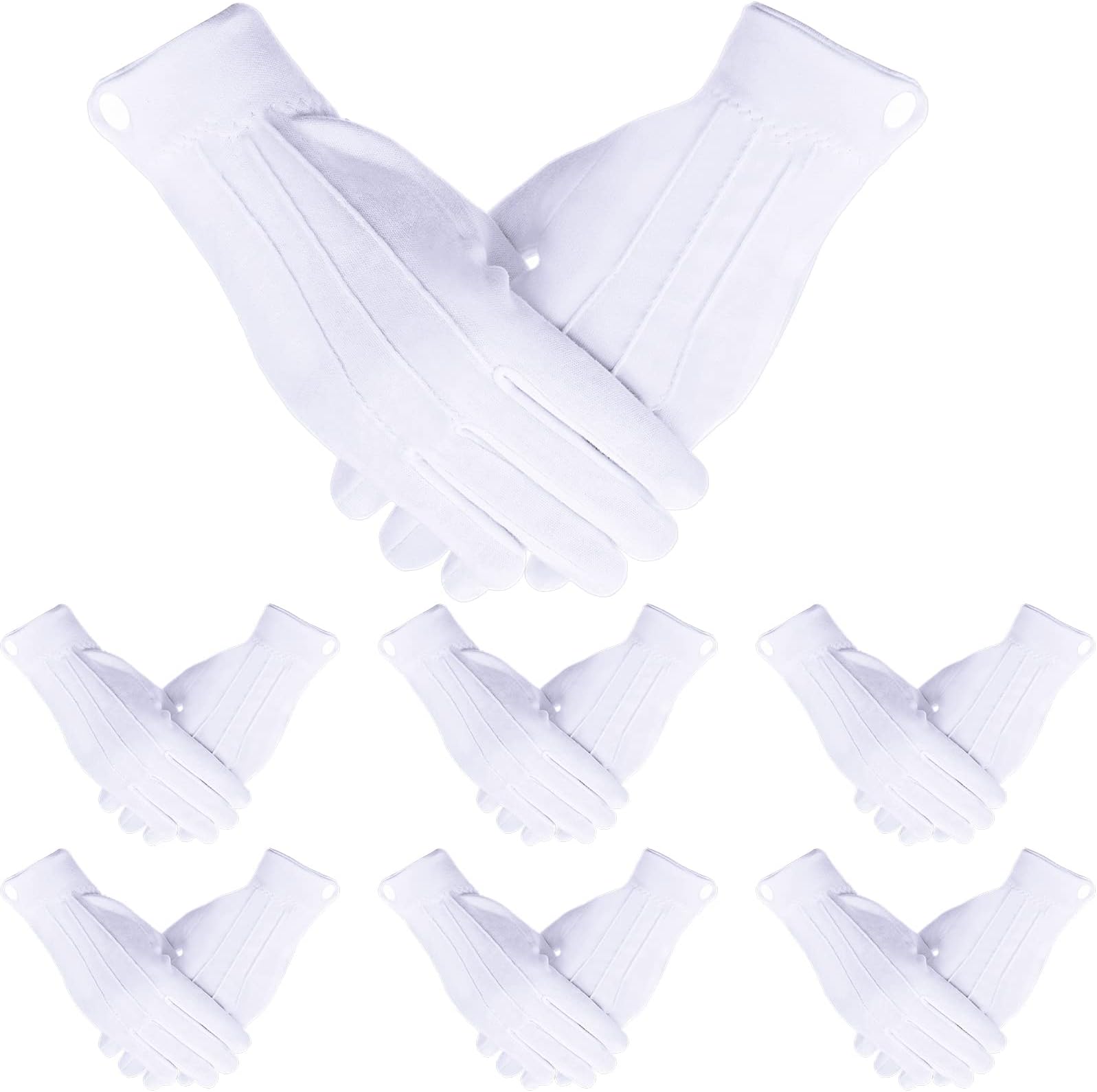 SATINIOR 10/100 Pairs White Cotton Marching Gloves Formal Tuxedo Guard Parade Gloves