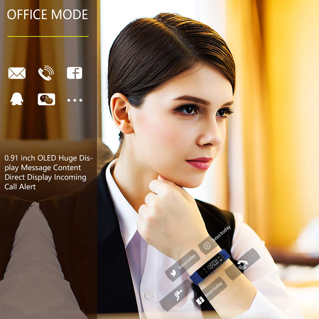 Activity Tracker Impermeable, Fitness Trackers, Fitness Watch Pulsera Deportiva con Registro De Actividad Y Contador De Calorías, Recordatorio Sedentario