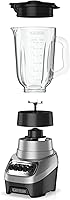 Vista 2 de BLACK+DECKER PowerCrush - Licuadora multifunción con jarra de vidrio de 6 tazas, 4 configuraciones de velocidad, color plateado