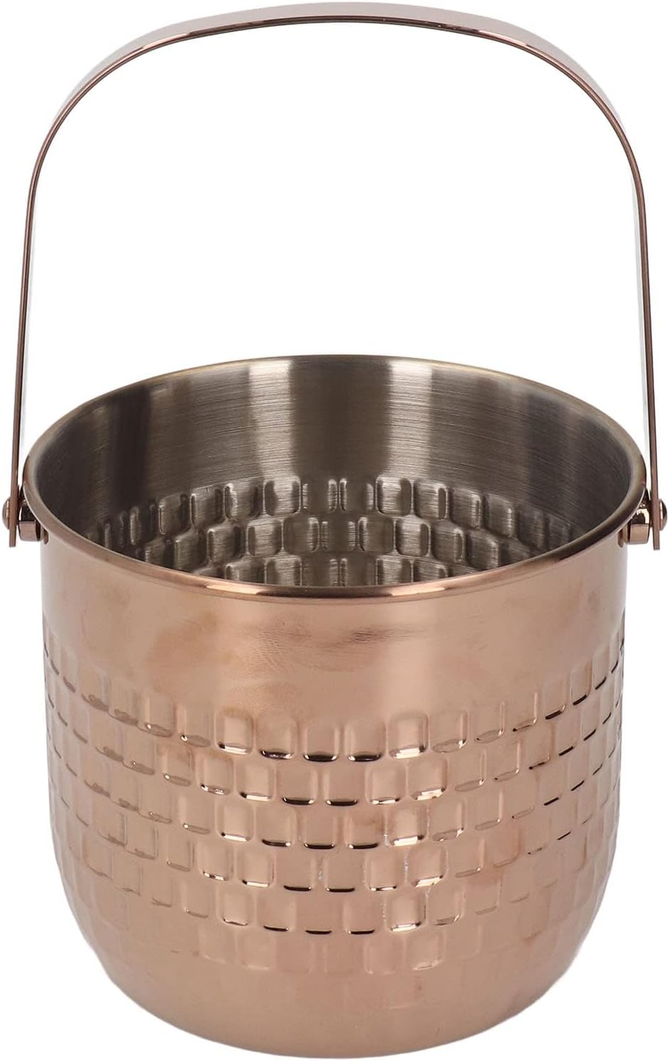 Double Layer Stainless Steel Insulated Wine Bucket, Ice Wine Cooler Bucket for Chilling Wine Beer Whisky, Glossy Finish Wine Bottle Chiller for Bar Party KTV Dinner (Rose Gold)