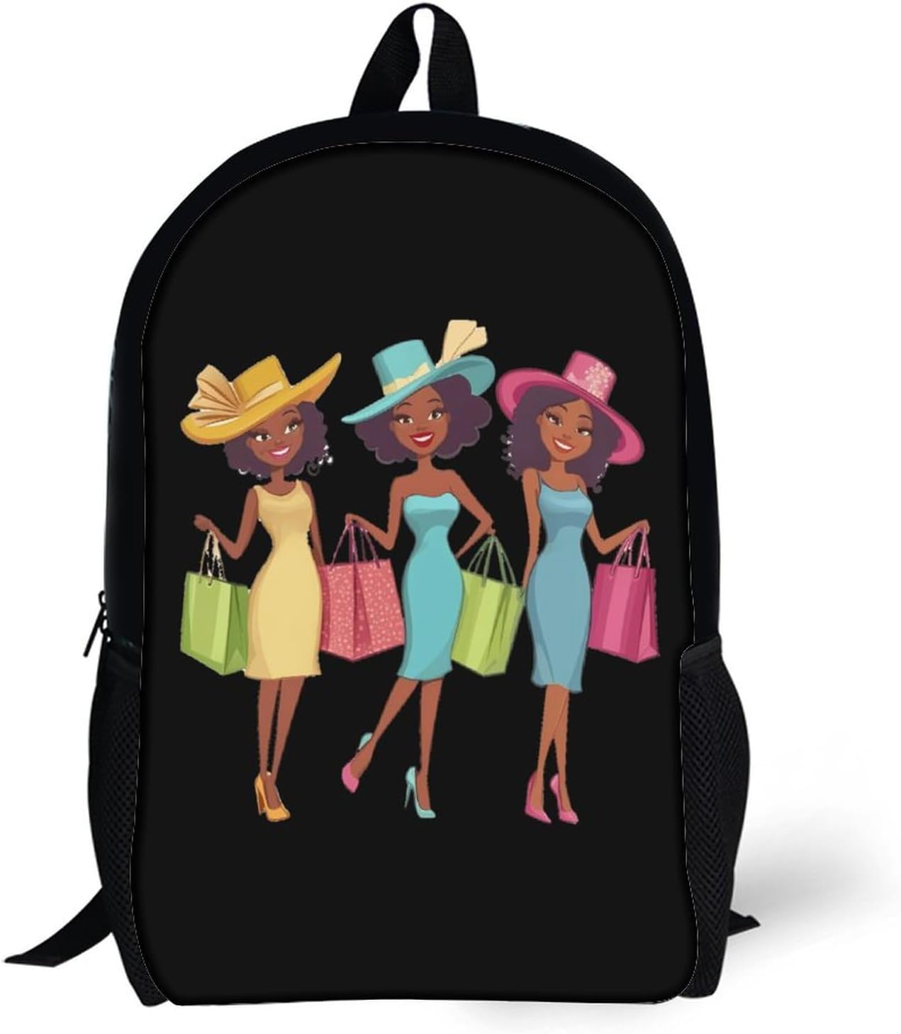 Cute African Am-erican Women Laptop Backpack for Men Women 17 Inch Shoulder Bag Travel Daypack