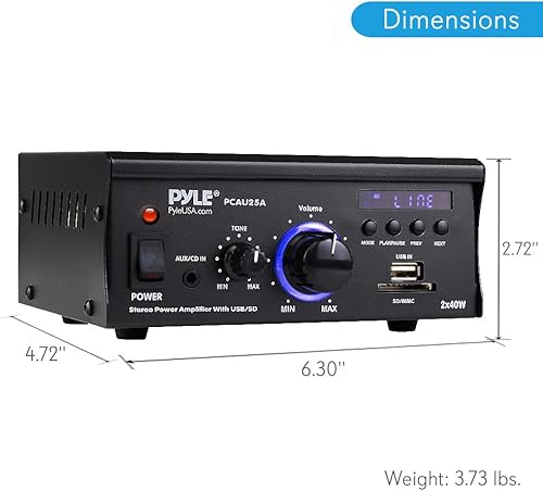 Miniatura 3 de Mini amplificador Pyle Home de potencia con visualización LED