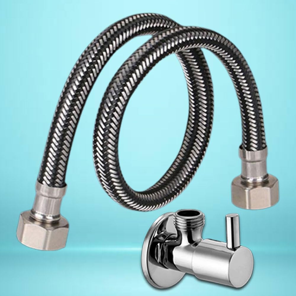 MLD Round nob Angle Valve with Stainless steel connection pipe hose Pipe combo for Bathroom & kitchen GCP4738 (18 inch) (Pipe With Valve) (combo) (B0CF2G69DS) Amazon Price History, Amazon Price Tracker