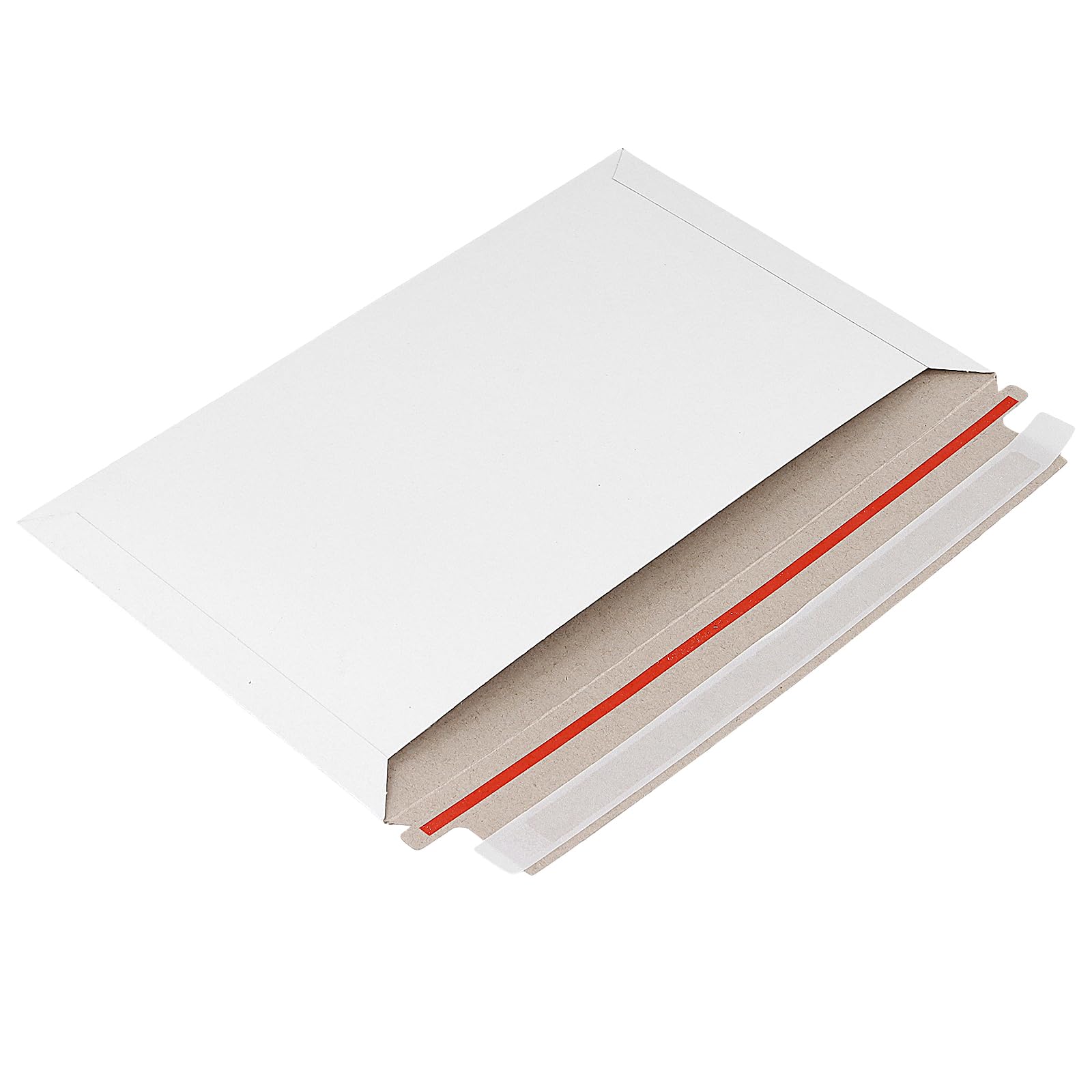JAPCHET 25,4 x 15,2 cm starre Versandtaschen, flache Foto-Dokumenten-Versandtaschen mit selbstklebendem Verschluss, weiße Kartonumschläge für den Versand von CDs, Fotos, Dokumenten, Papieren, 200
