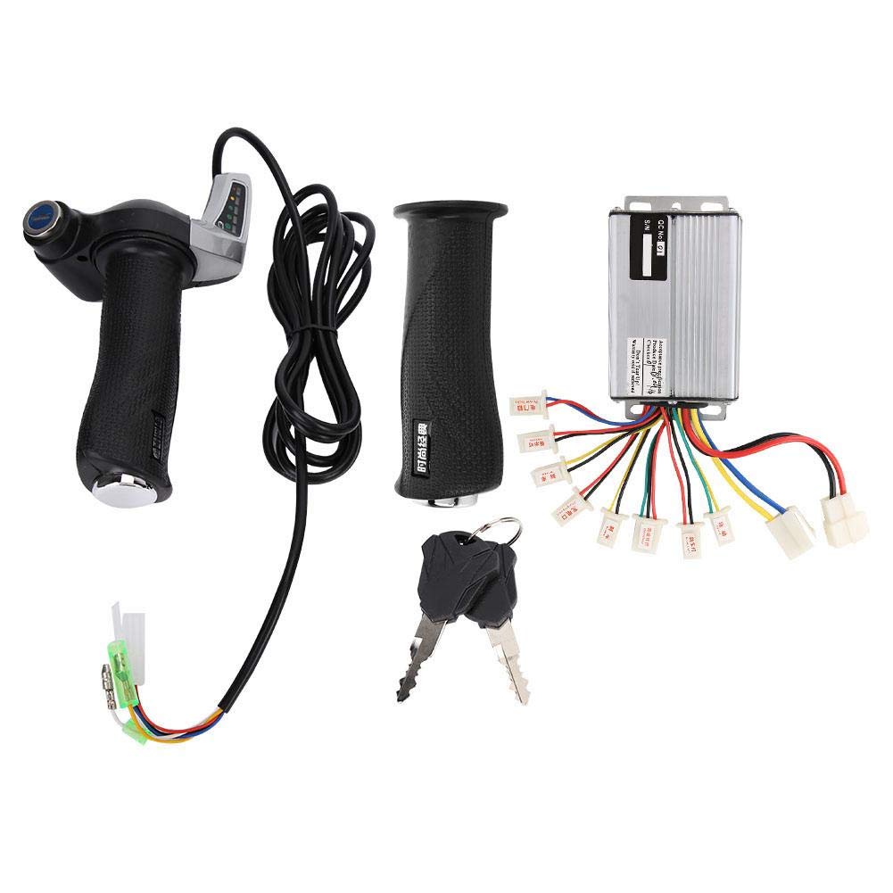 Demeras Kit de Moteur électrique pour vélo Contrôleur de Vitesse brossé avec Affichage de la Batterie et poignée torsadée avec Serrure 1000W (36V 1000W)