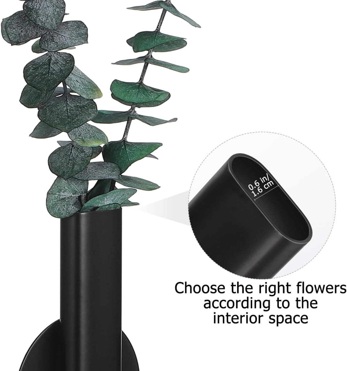NUOBESTY Wall Flower Tube Metal Wall Vase Mounted Flower Holder for Fresh Bouquets Greenery Cuttings Window Sill Kitchen Dormitory Bedroom Home Decor 6.29 X 2.75 X 0.59 in image 5