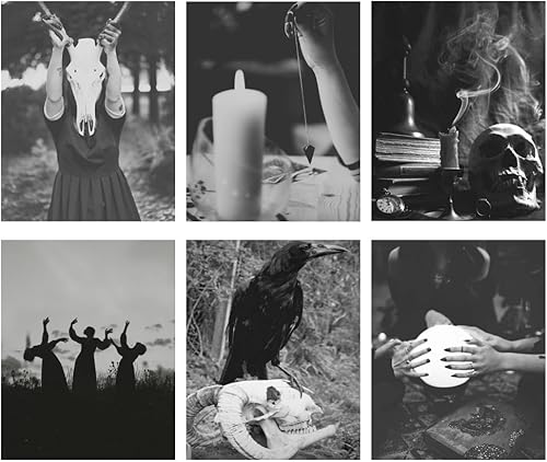 BIBLSPACE Arte de pared de Halloween, decoración de pared de bruja, arte de pared gótico, espeluznante decoración del hogar, decoración de pared de