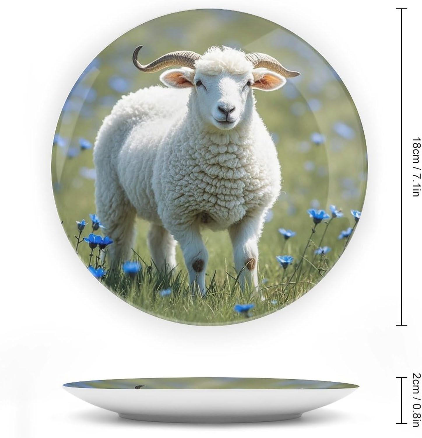 Sheep Ceramic Decorative Plate for Home, Bone China Plates