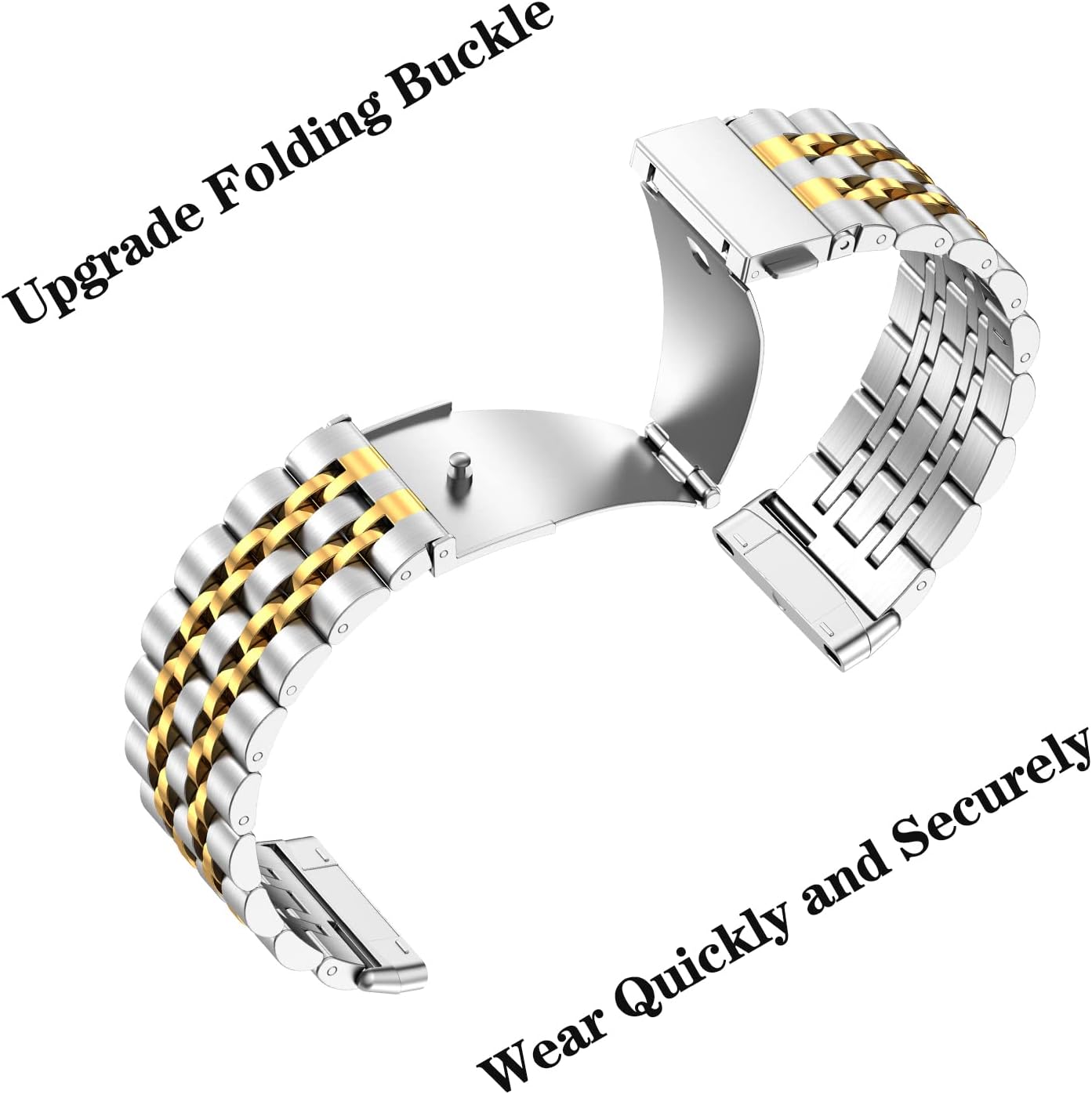 ZPJPPLX for Fitbit Versa 4/Sense 2 Metal Bands for Men Women,Compitaple with Fitbit Versa 3/Sense Stainless Steel Watch Band - Image 4