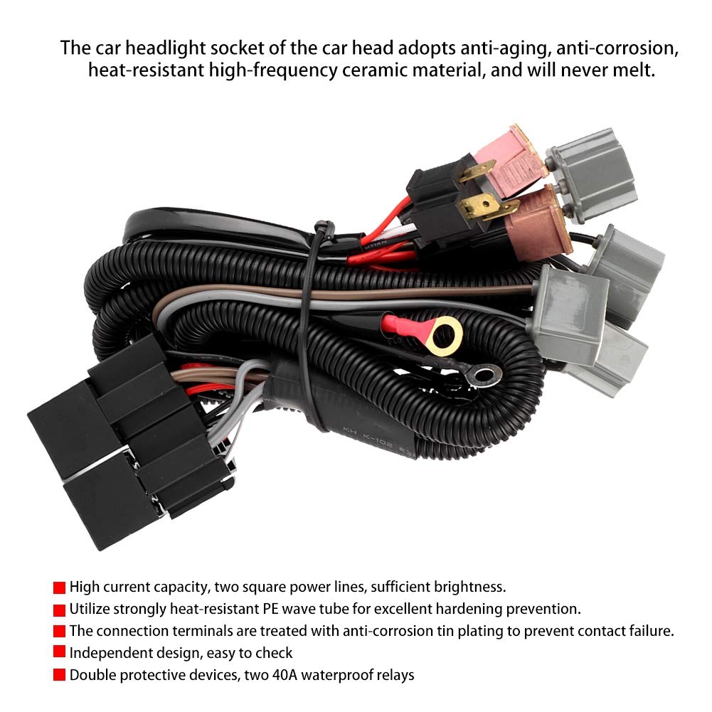 LED-Kabelbaum, Auto-LED-Scheinwerfer ABS-Kabelbaum Beleuchtung Boost mit für H4-Adapter vier Lichter