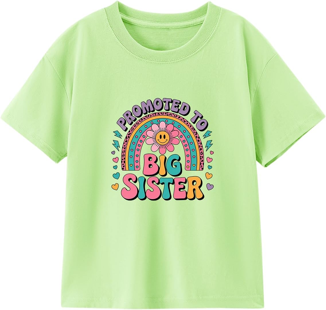 Big Sister Gifts for Girls Shirts Promoted to Big Sister Announcement Shirt Toddler T-Shirt 2T-8 Years - Image 6