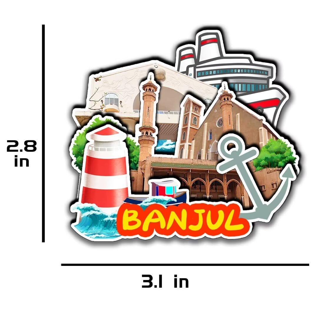Gambia Koelkast Magneet Decoratieve Magneet Sticker Reizen Souvenir Collectie Toeristische Stad Gift Whiteboard Keuken