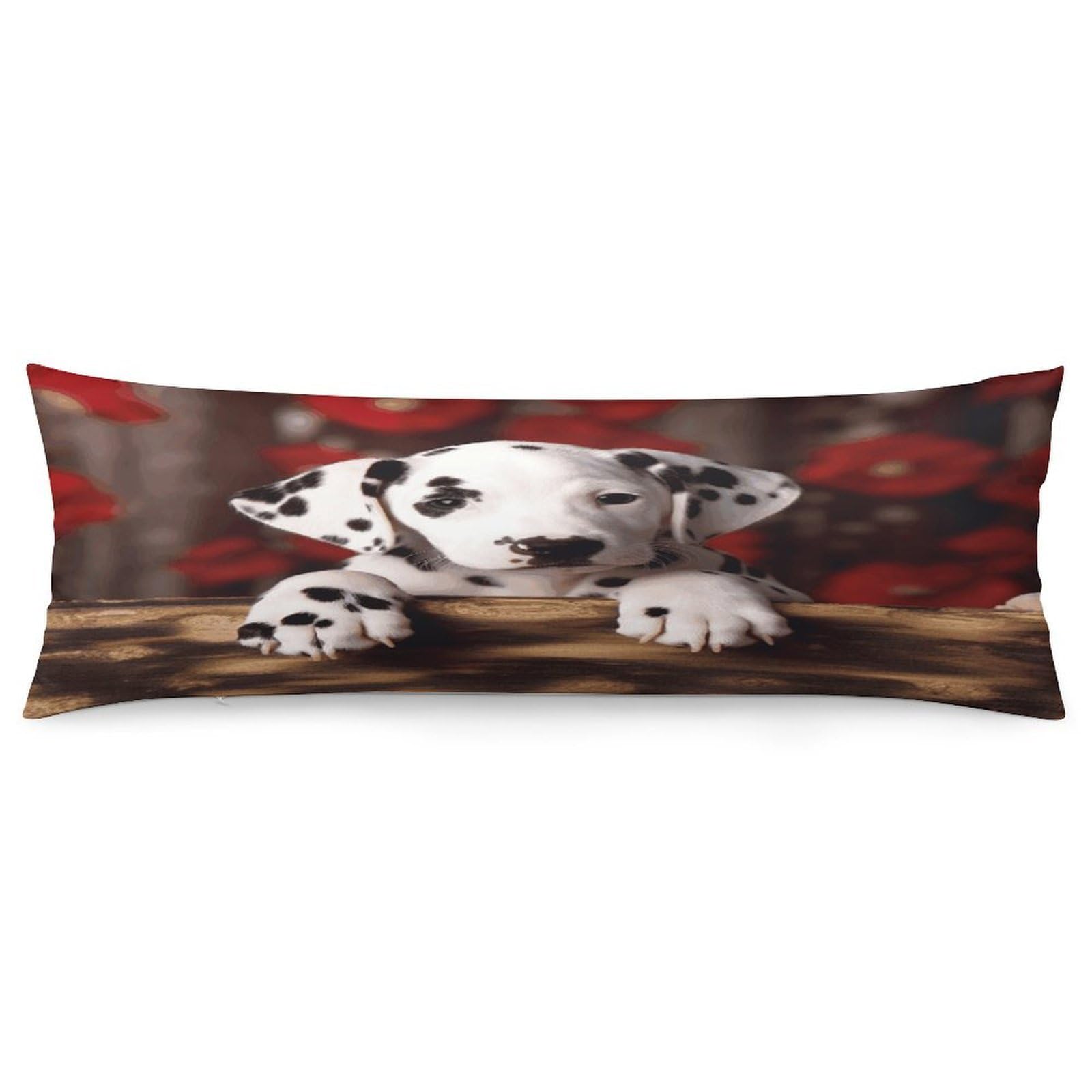 Dalmatian Puppy Body Pillow Cover Luxury Long Body Pillow Pillowcase with Hidden Zipper Breathable Soft Cozy Pillow Case Wrinkle Fade Resistant Pillowcase 20''×54''