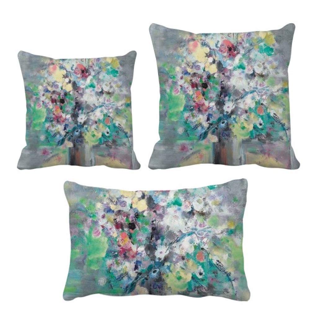 Coussin fleur de printemps peinture art nature morte avec insert pour deco canape salon