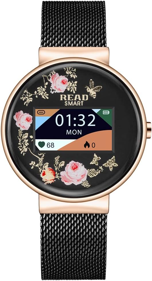 TEZER Fitness Tracker Watches, Activity Tracker with Heart Rate Monitor, Waterproof Fitness Smart Watch for Women, Digital Watch with Sleep Calories Step Tracker, Steel mesh Band Sports Smart Watch