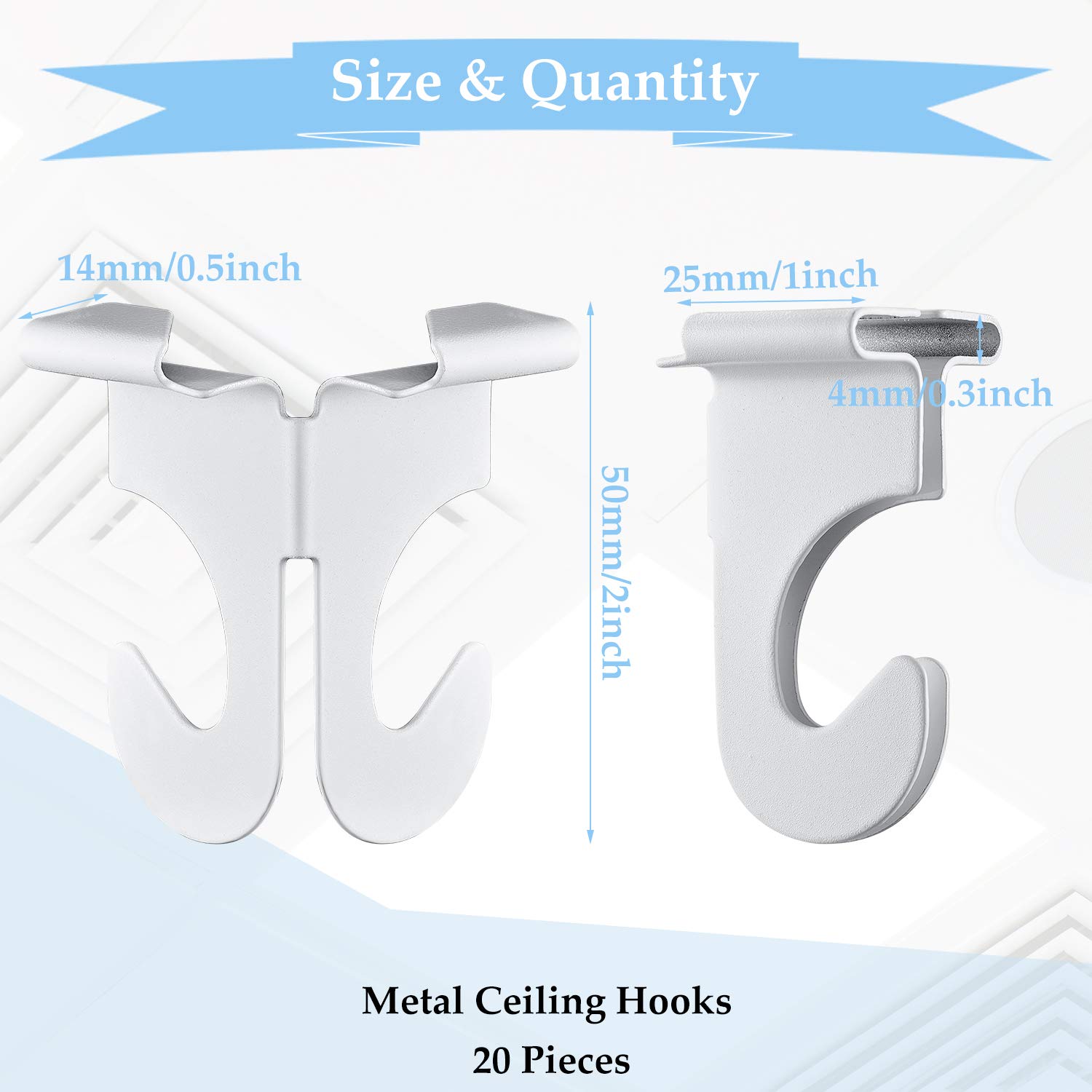 Buy 20 Pieces Metal Drop Ceiling Hooks Stainless Steel Ceiling Hanger T