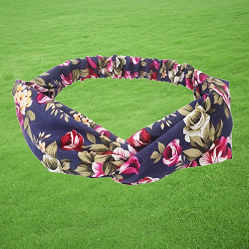 Lurrose Pacote com 4 tiaras femininas elásticas com estampa floral, elásticas, elásticas, elásticas,