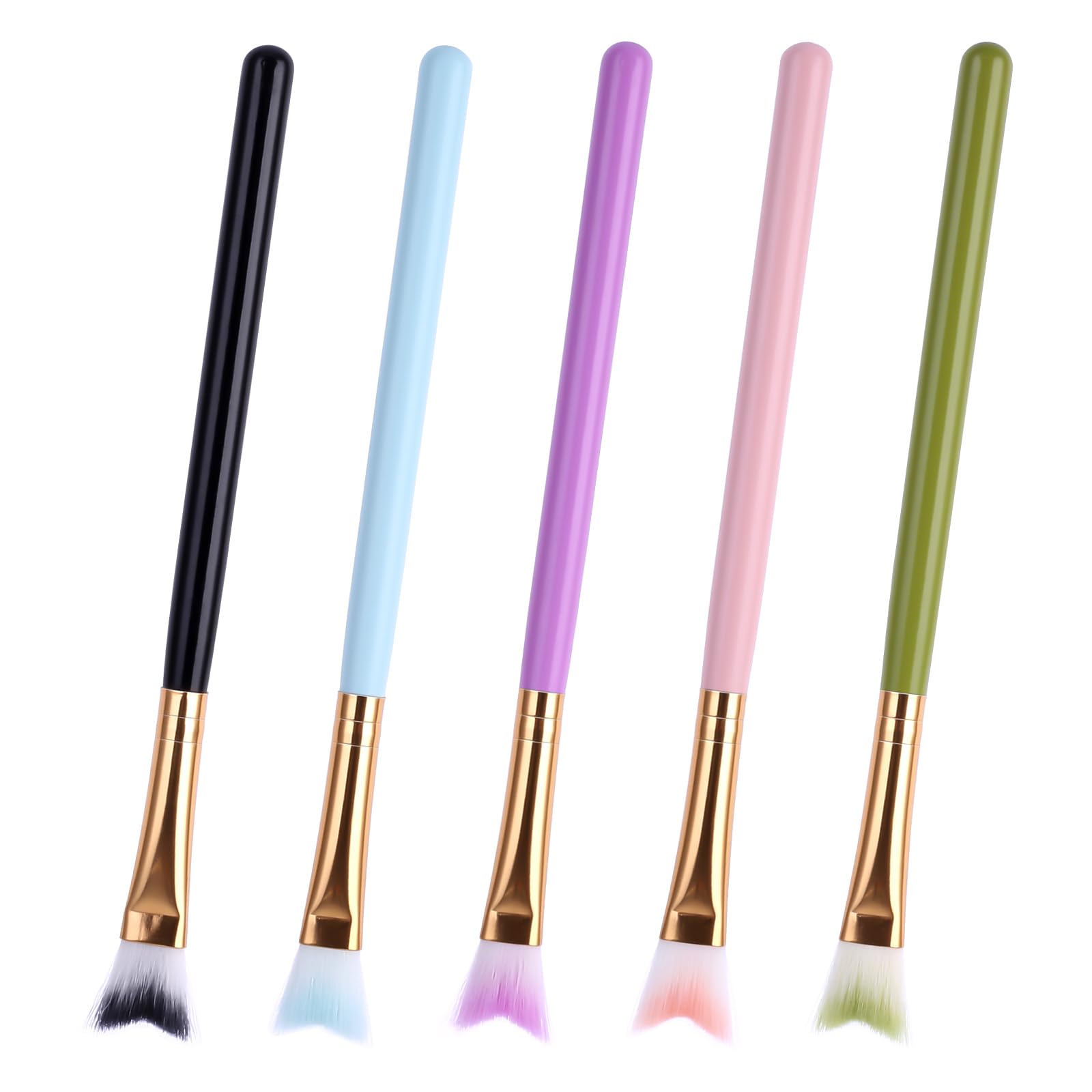 HJZHII 5 Pcs Eyelash Brush, Curved Cleaning Brushes Fluffy Lash Extension Brush Set Cosmetic Lash Cleanser Brushes for Wash Bath Tools Supplier Home