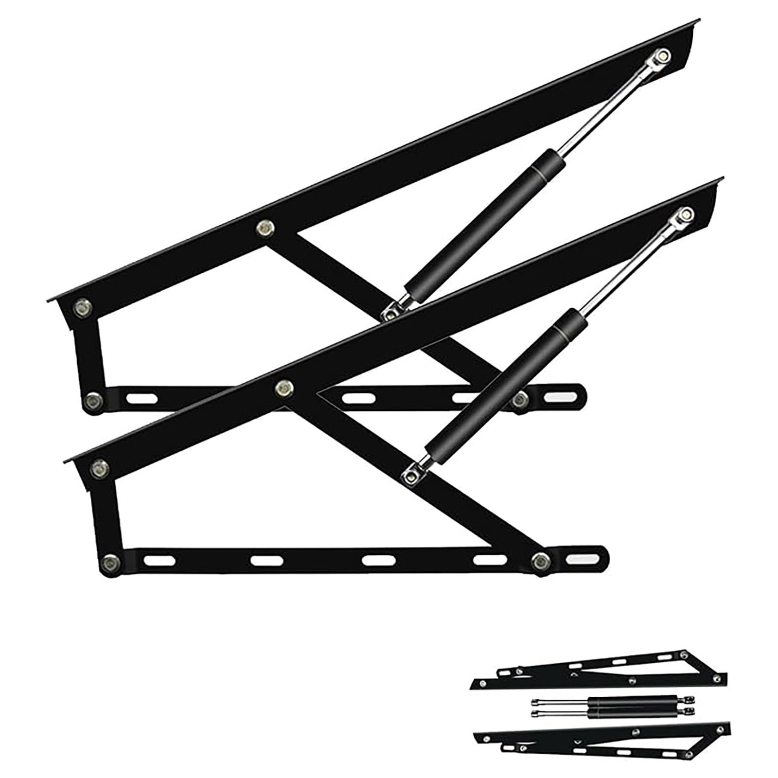 1 Pair Lifting Bed Mechanism,Bed Lift Support, Hydraulic Rod Storage Bed Divider Mechanism Bed Frame Hardware Ideal For Lifting Mattresses,Boards Or Bed Frames For Sofas And Beds(Black,120cm/3.9ft)