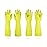 DABOGOSA Mamison 2 Pairs Reusable Waterproof Household Dishwashing Cleaning Rubber Gloves, Non-Slip Kitchen Glove (Green, Large (Pack of 2))
