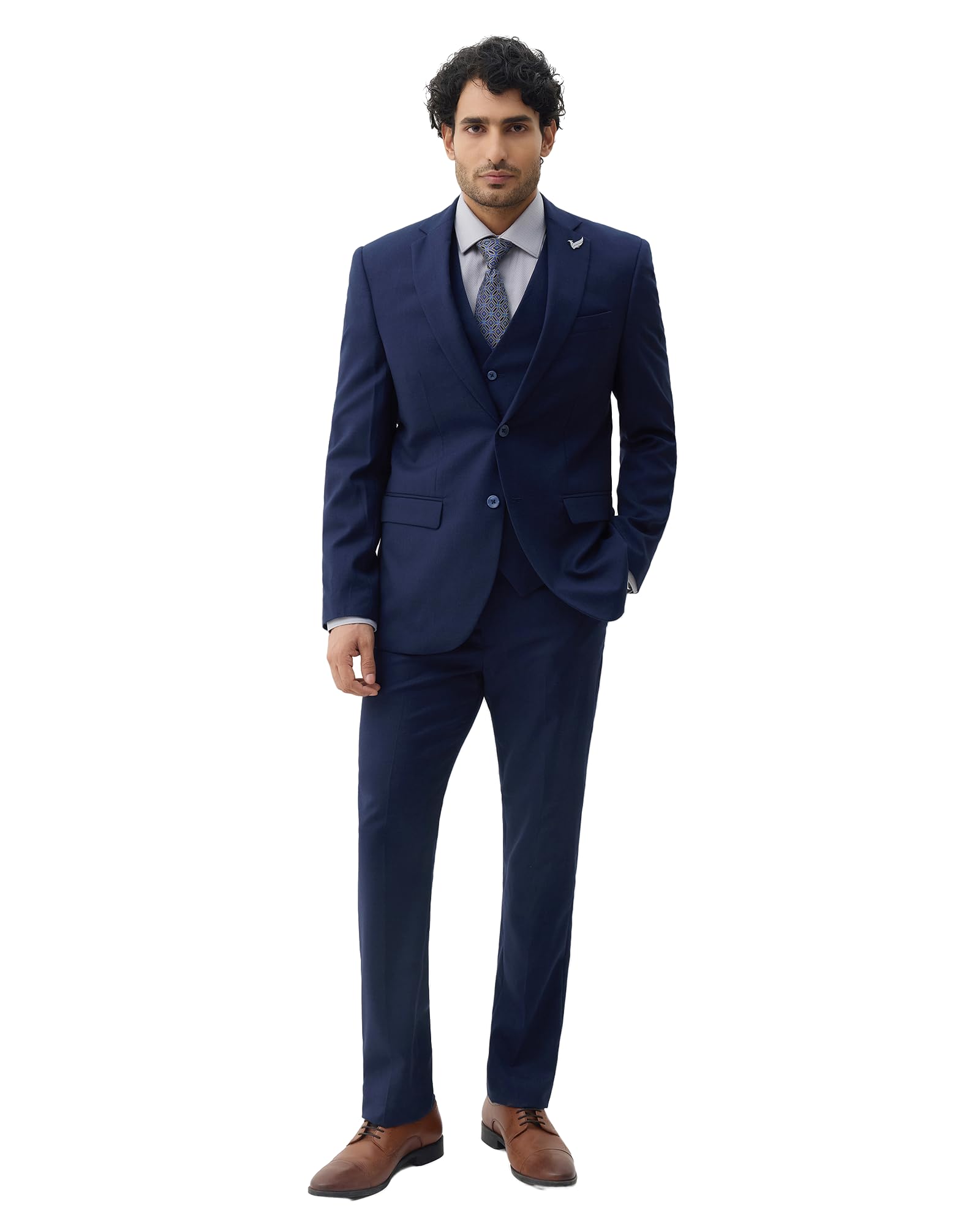 blackberrys Men Dobby Textured Slim Fit Suit | Viscose Rayon Blend | Notch Lapel & Flap Pockets-picture-12