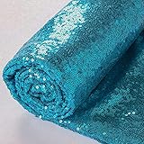 ShiDianYi 12 Feet 4 Yards Sequin Fabric, by The Yard, Sequin Fabric, Tablecloth, Linen, Sequin Tablecloth, Table Runner (Turquoise)