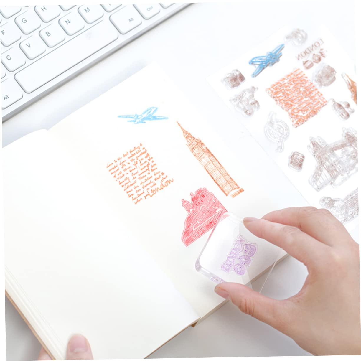 SEWACC 2 Pack Seal Handle Set for Stamp Blocks Seal Parts Accessories Crystal Acrylic Precision Grip