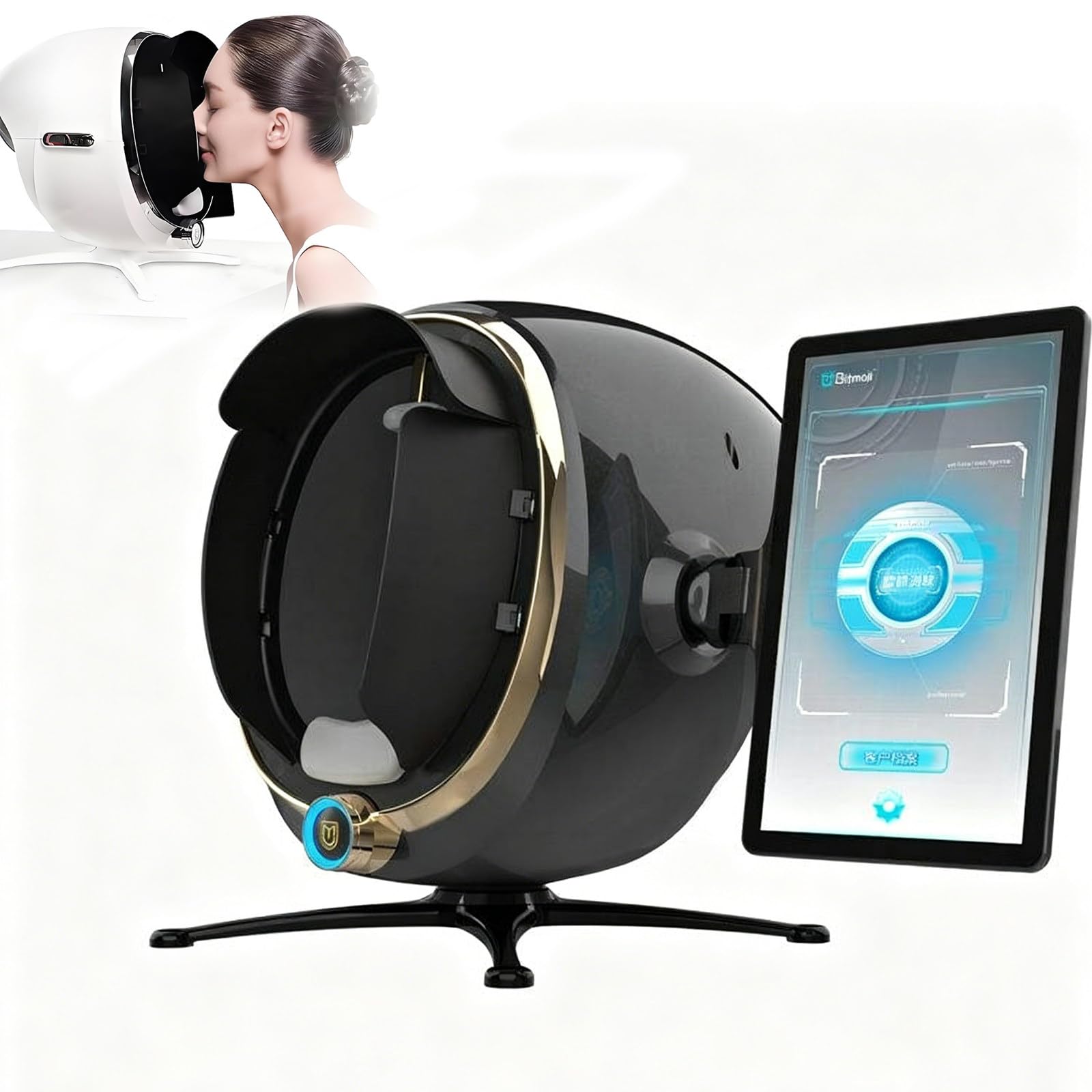 HuanSebesity High Definition Facial Skin Analysis Machine,Ai Smart Skin Scanner with 36mp Pixel Resolution,Accurate Moisture Oil Pigmentation Testing,For Professional Beauty Equipment Black-21.5in