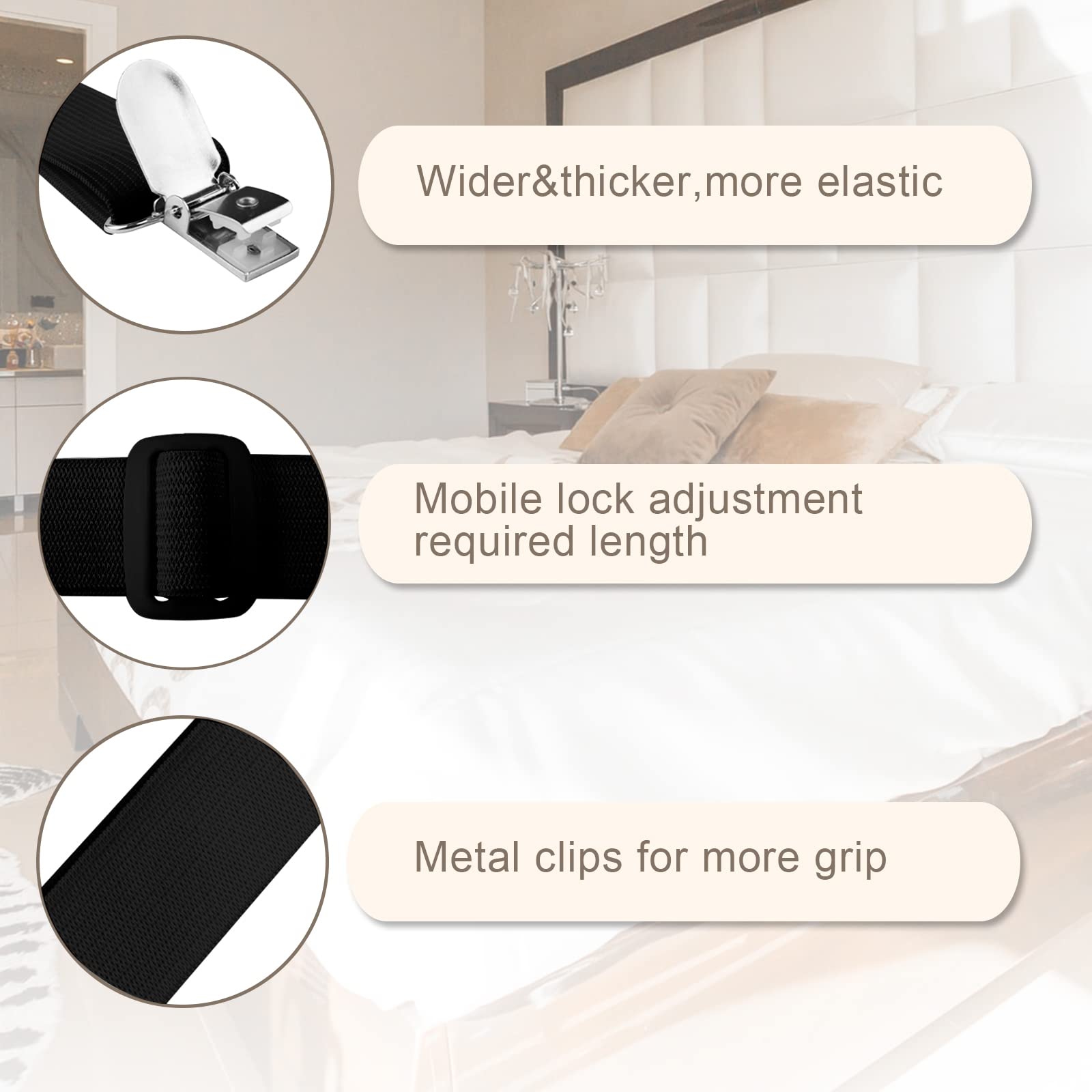 10 Stuks Elastische Bedlakenspanners Verstelbare Lakenspanners Matrassen