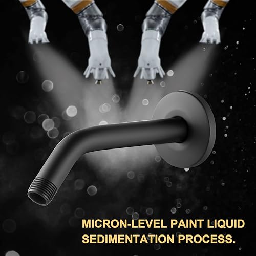 Miniatura 51 de OFFO Brazo de ducha con brida, 6 pulgadas de níquel cepillado para montaje en pared, ángulo de repuesto para cabezal de ducha fijo y cabezal