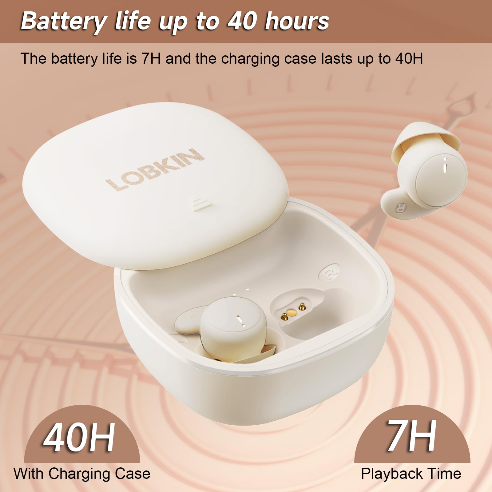 LOBKIN Cuffie Per Dormire, Cuffie Antirumore Per Dormire,Mini Auricolari Invisibili Bluetooth 6.0 In Silicone Liquido,Auricolari Per Dormire, Adatte Per Sport, Yoga e Viaggi