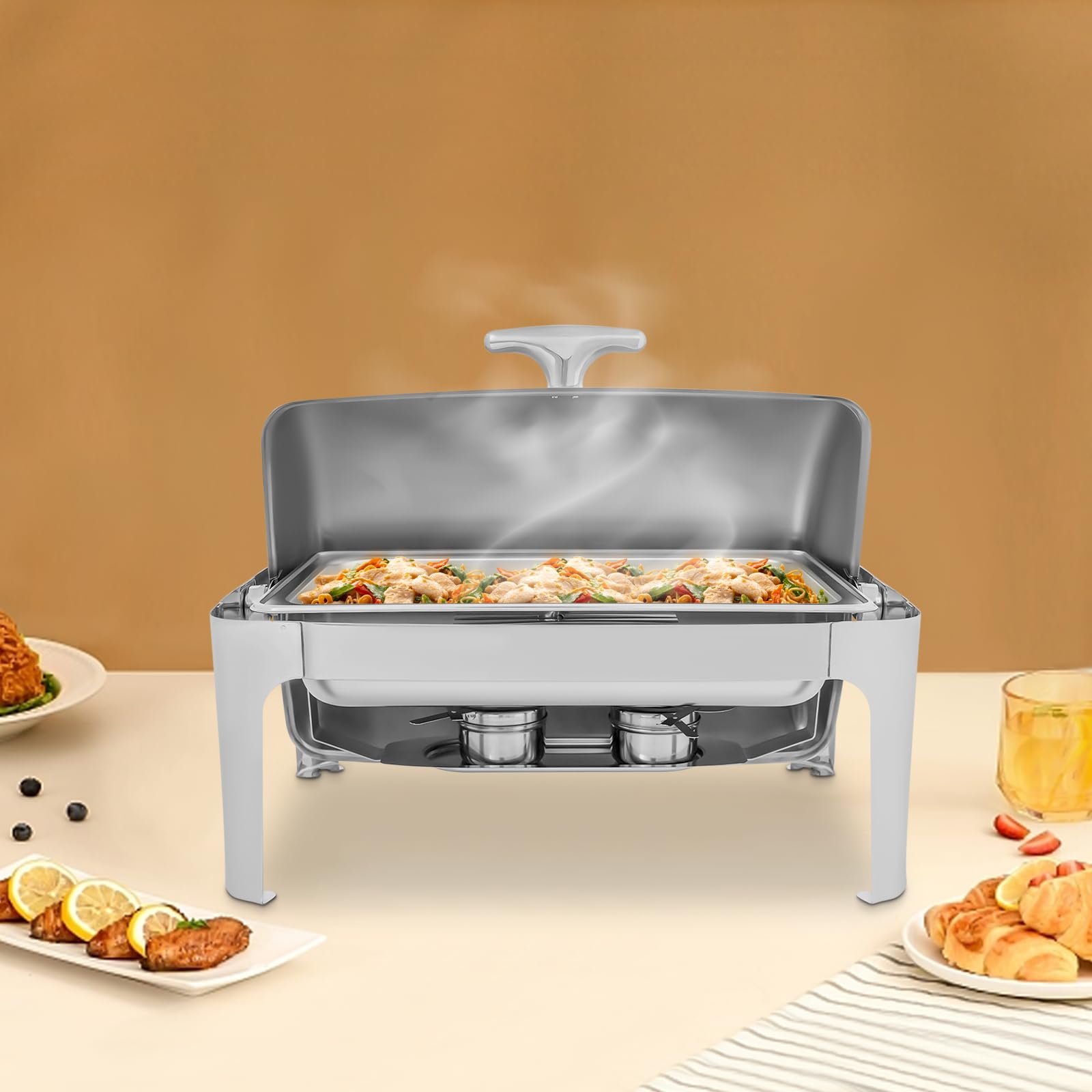Chafing Dish Buffet Set da 9 l, in acciaio inox, scalda buffet per pasti, scalda buffet, scaldabagno, scalda cibo per catering, buffet e feste