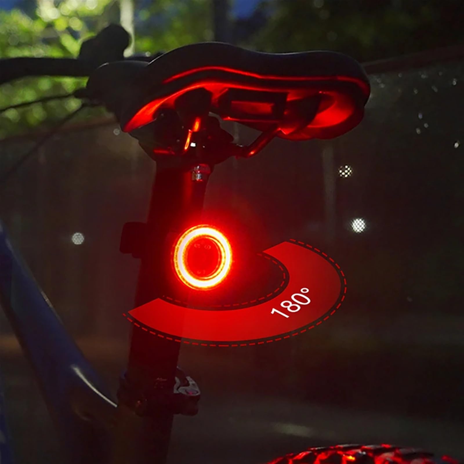 Luz trasera de freno inteligente for bicicleta Cob, cojín de poste de gran apertura, luz trasera de freno inteligente