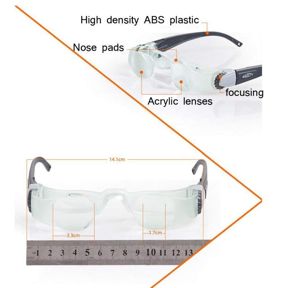 Lupa 2.1X Máscara para los Ojos Gafas ópticas Lupa Lente HD para fijación de Relojes Grabado electrónico, portátil Negro