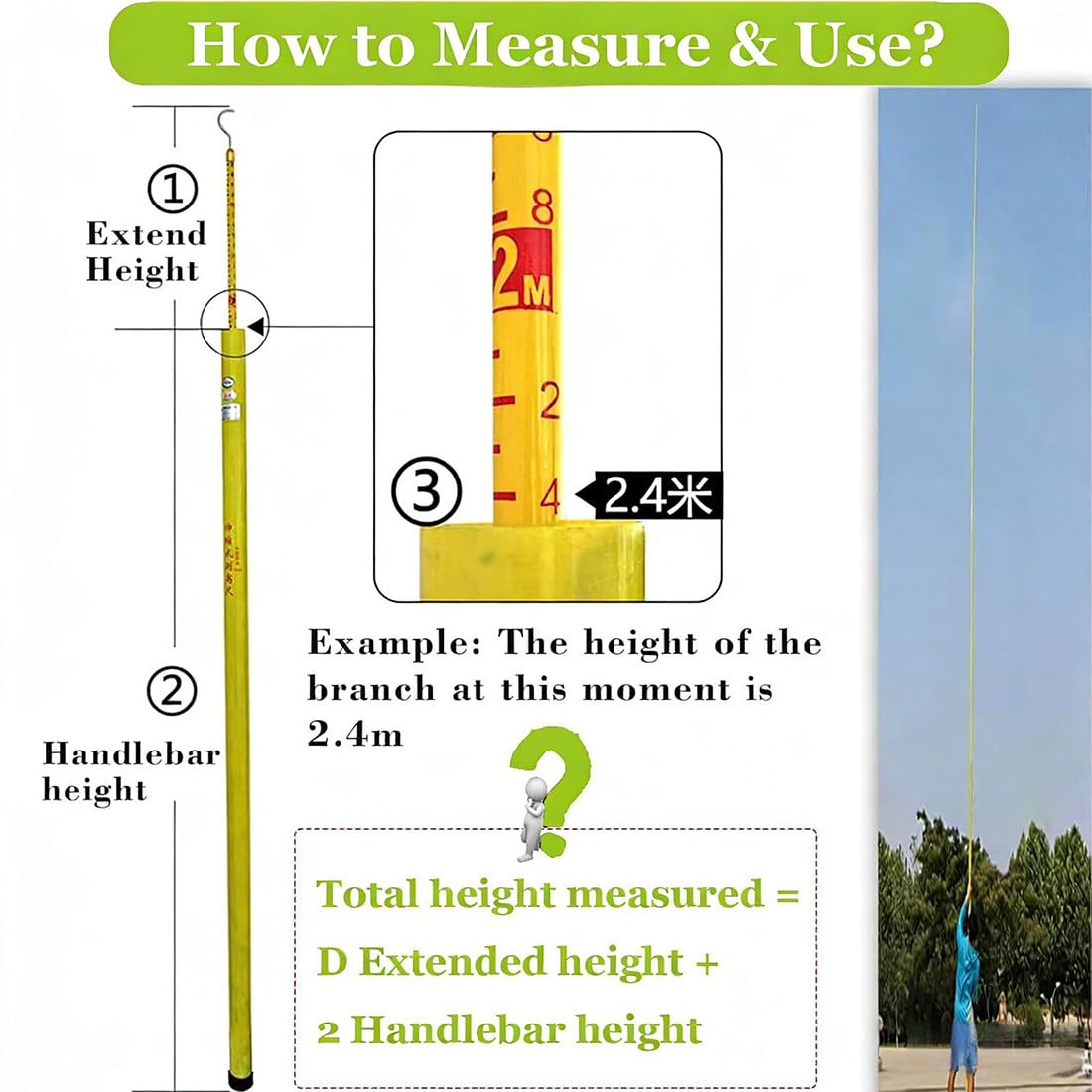 Wysuwany Drążek Pomiarowy O Długości 14,7 M,Pomarańczowy Drążek Pomiarowy Z Włókna Szklanego,Przenośny,Izolowany Sprzęt Do Inspekcji Linii Energetycznych Orange-6m/19.7ft