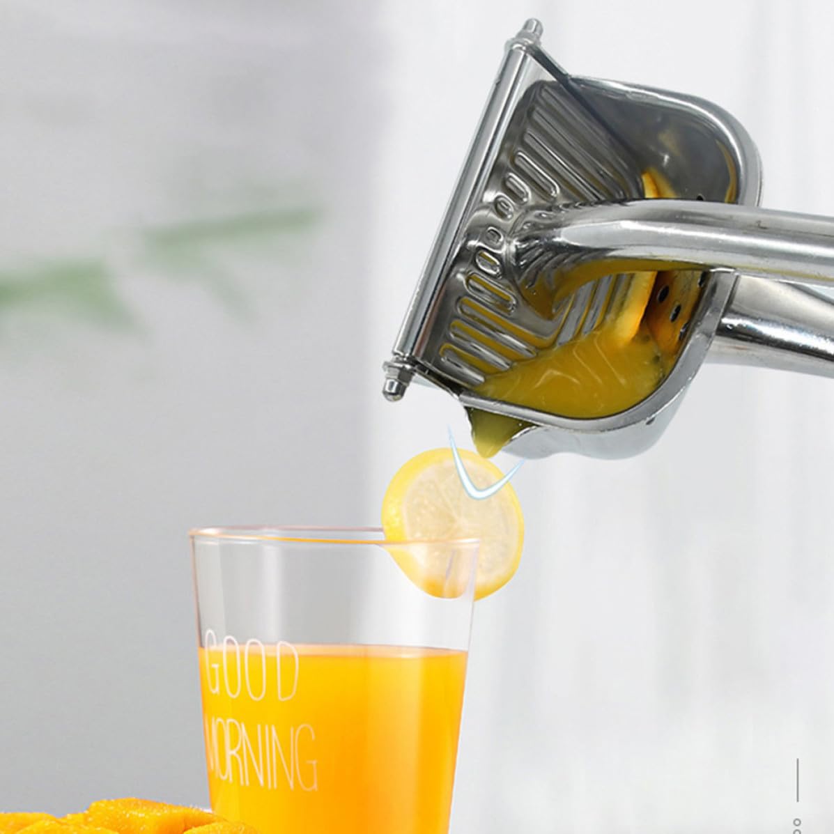 Uonlytech Spremiagrumi Manuale per Frutta, Spremiagrumi a Mano in Acciaio Inossidabile, Argento, Facile da Pulire, per Casa e Cucina