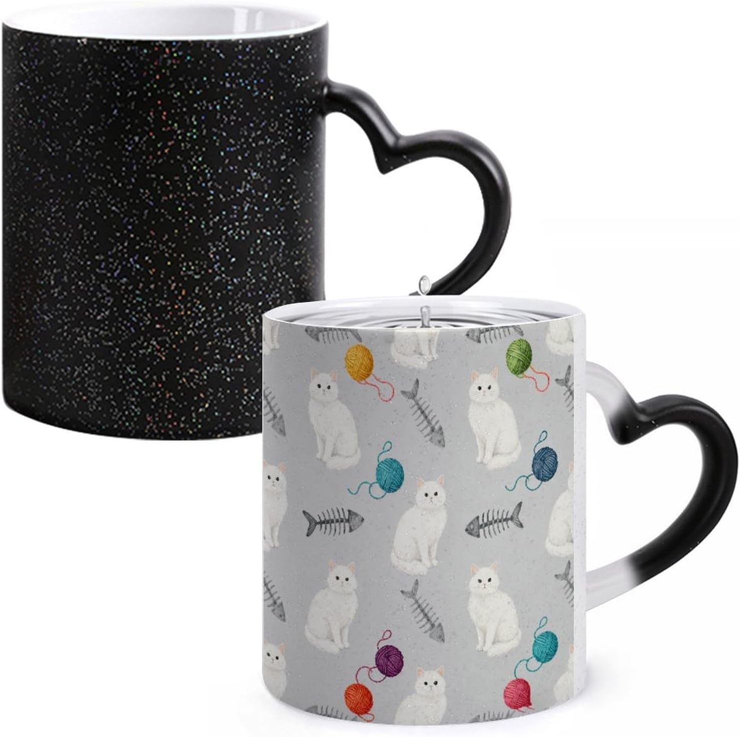 Color Changing Mug, Novelty Coffee Magic Cup, Red Yellow Sun image 3