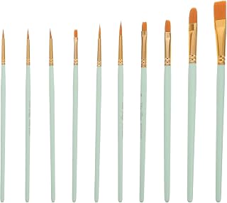 TEHAUX Nylon Bristle Paintbrush for Watercolor Gouache Painting Lightweight Portable Art Brushes with Ergonomic Handles for Artists and Outdoor Sketching