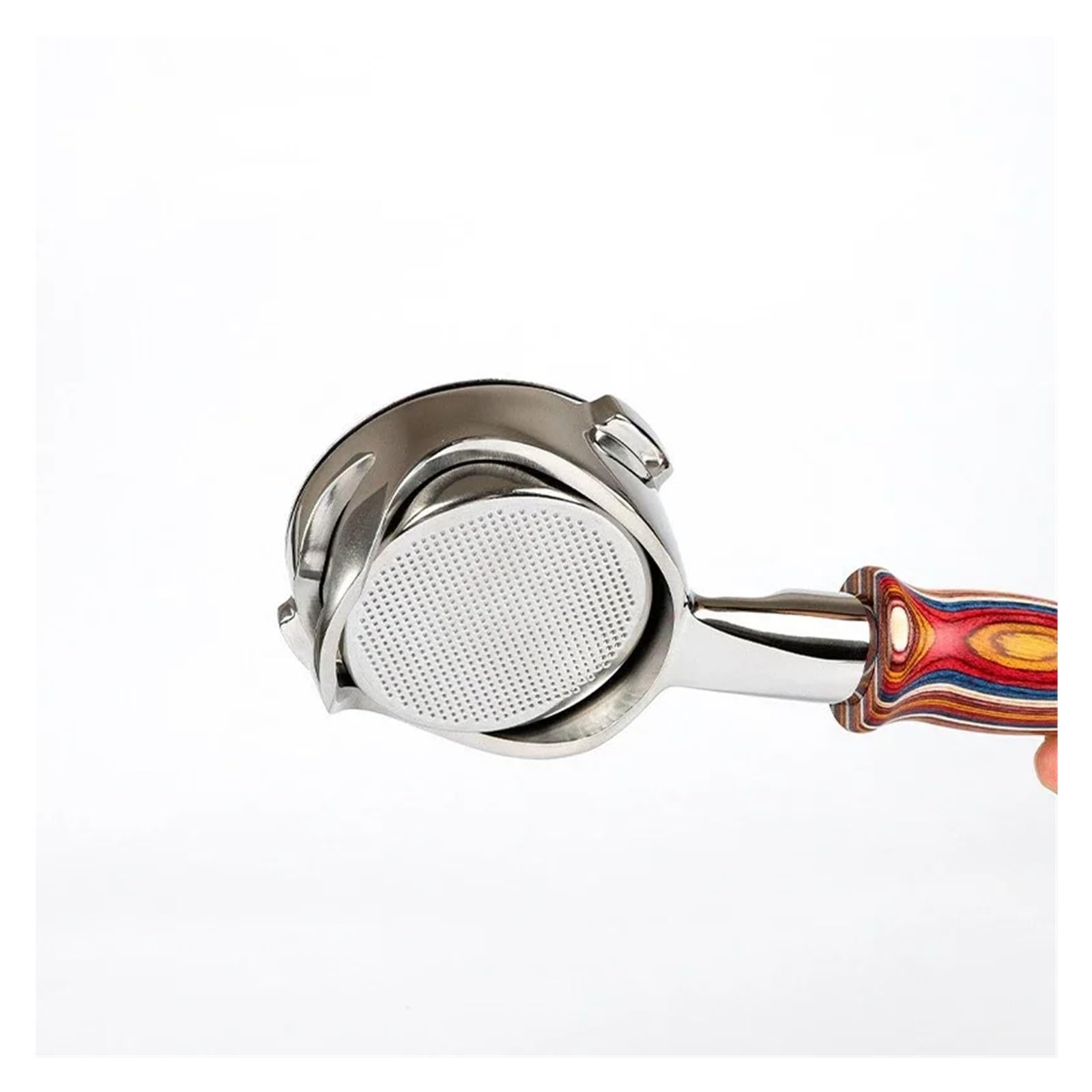Filtro De Café De Acero Inoxidable Con Portafiltro Hueco Sin Fondo De 58 Mm, Compatible Con Gaggia, Compatible Con Bebés, Filtro De Mango Modificado for Máquina De Café Clásica(Set F)