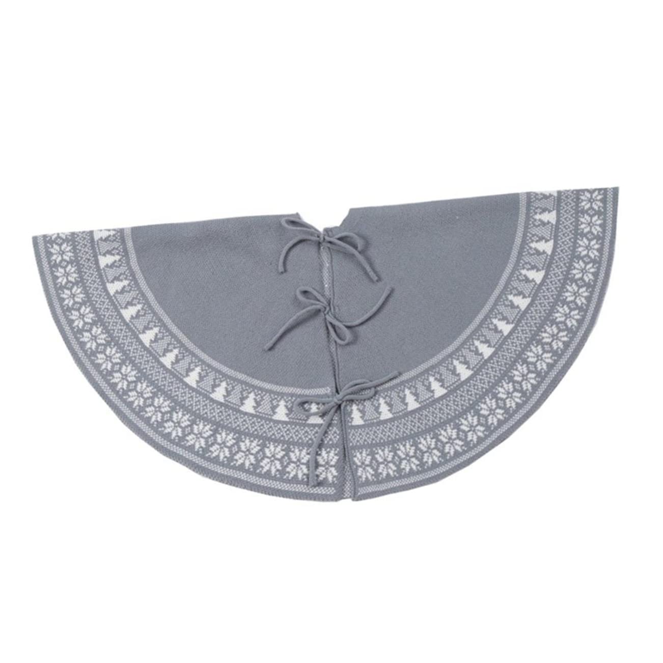 Anneome 1pezzi Grembiule Per Albero Di Natale in Maglia Gonna Per Albero Di Natale Tappeto Decorativo Natalizio Elementi Festivi Doppia Funzione Come Gonna o Scialle