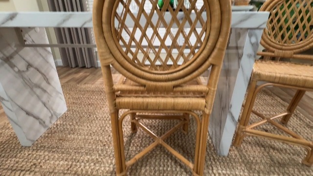 Silla Butaco Oxford de Ratán Natural Bali & Pari, con Espaldar Redondo y Diseño de Celosía Abierta, Altura para Isla, Individual miniatura 7
