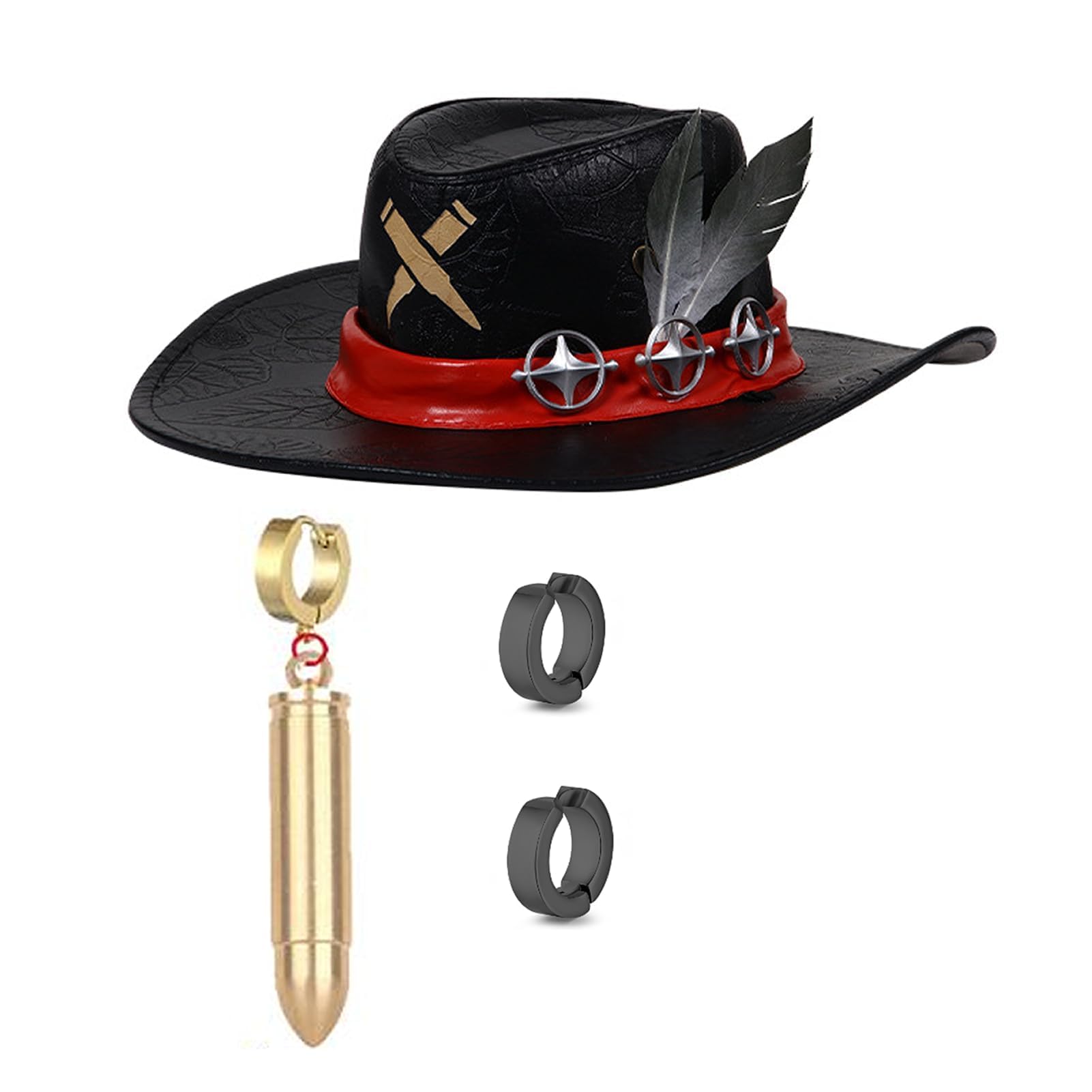 TLSDDTY Boothill Cosplay Hat Earrings Prop Costume Accessories