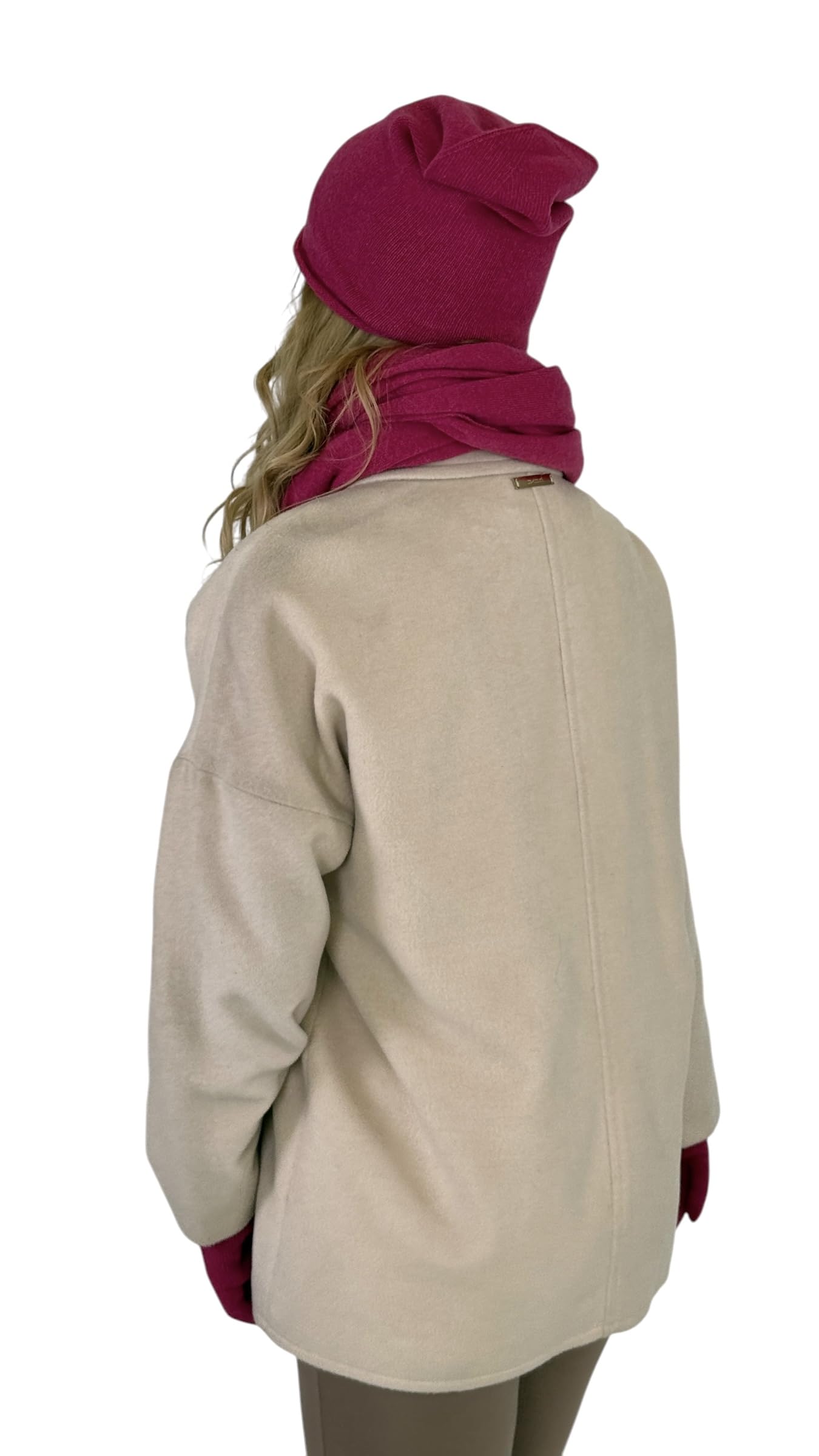 Mississhop Czapka z dzianiny kaszmir beanie czapka Slouch/XXL szal/rękawiczki wełna kaszmir